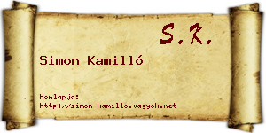Simon Kamilló névjegykártya