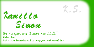 kamillo simon business card